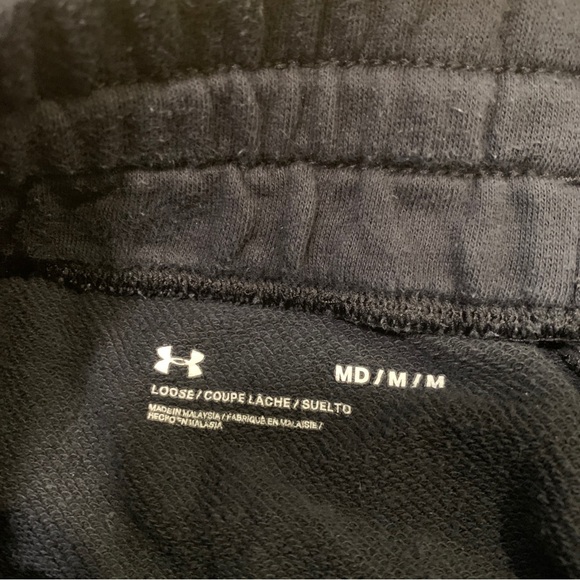 Under Armour Sweatpants Loose Fit Black Men’s Medium - Picture 3 of 5